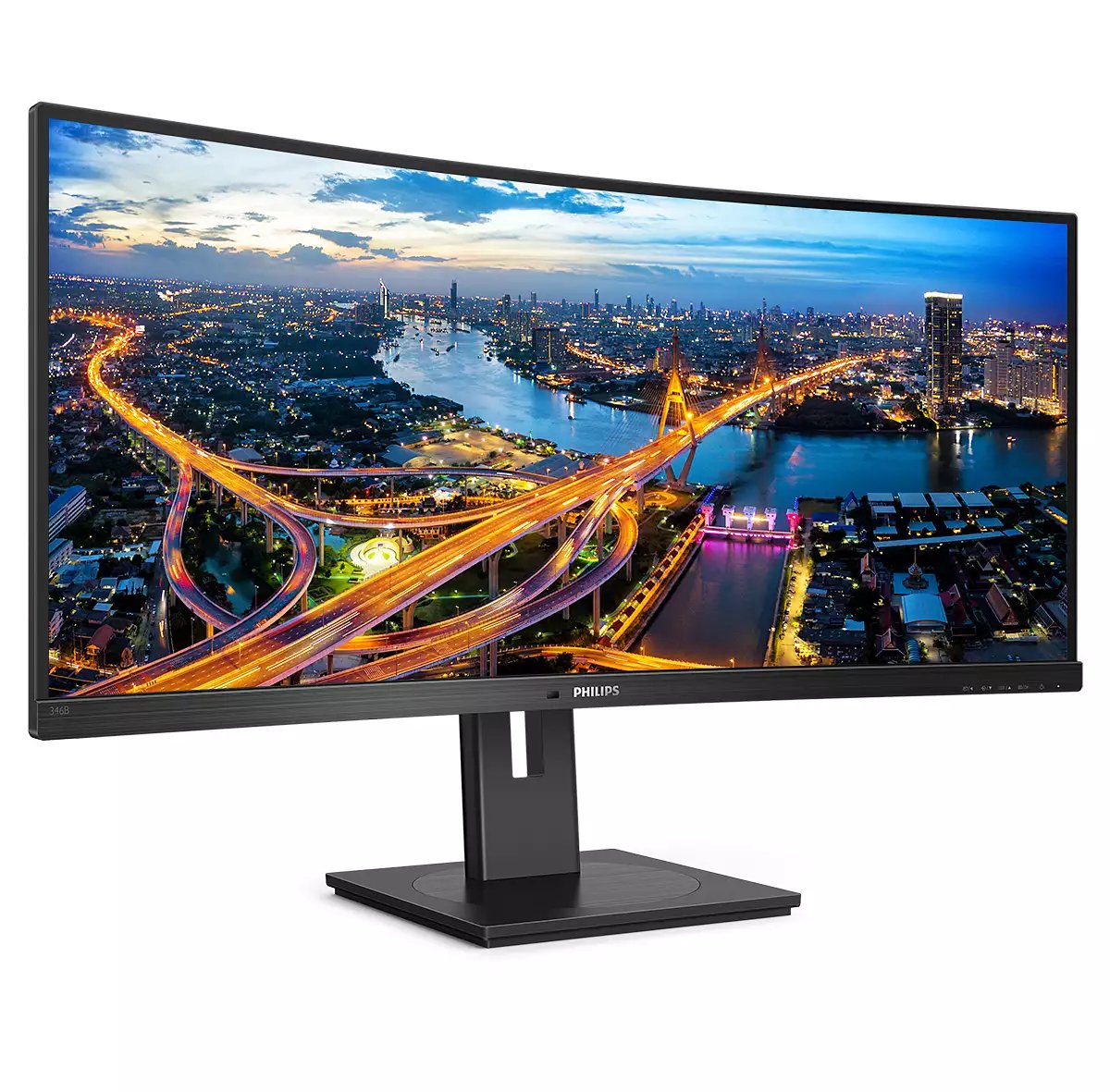 Monitor Profesional Ultrapanorámico Curvo Philips 346b1c 34' Wqhd Multimedia Negro