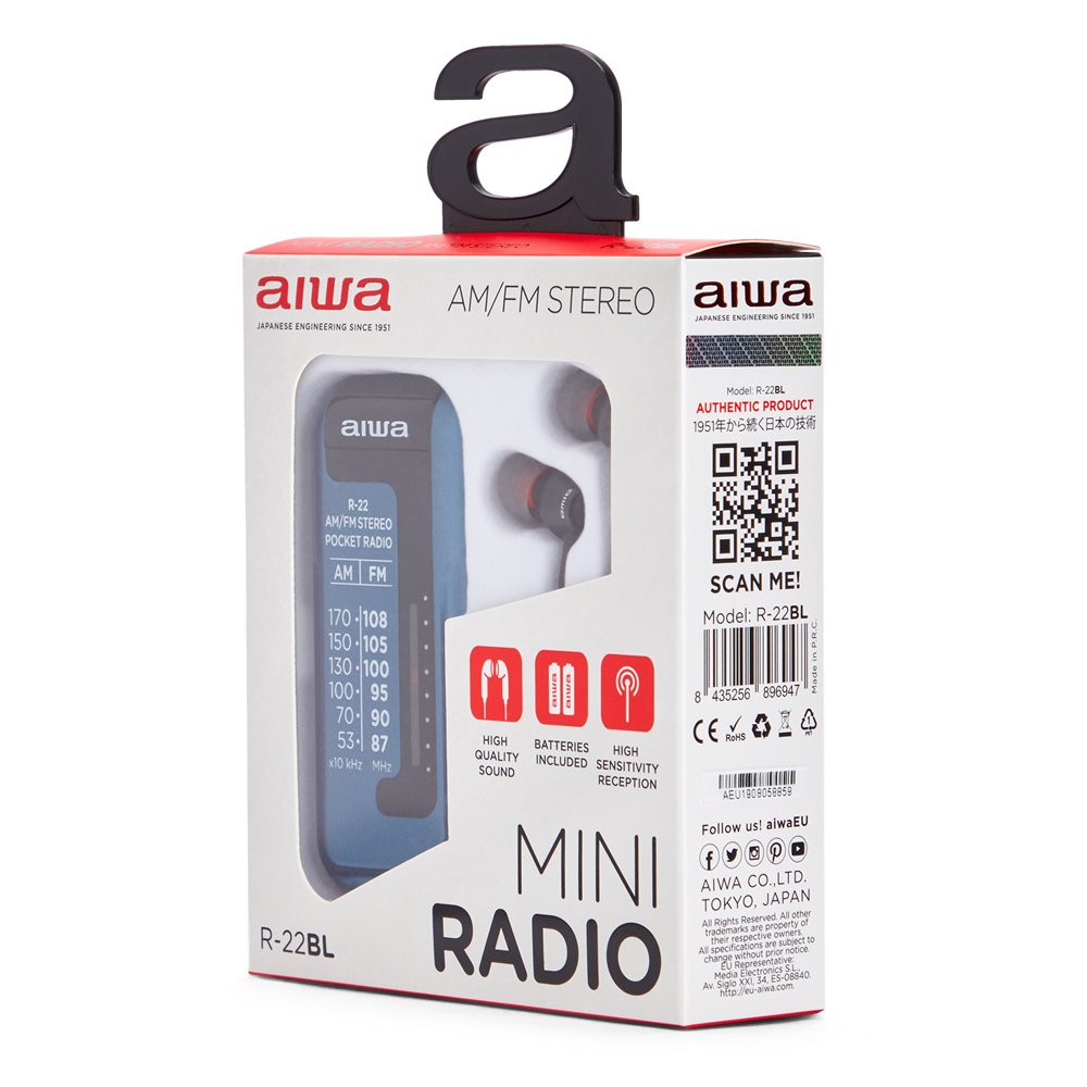 EAN 8435256896947 - Aiwa R-22BL radio Personal Analógica Azul imagen 7