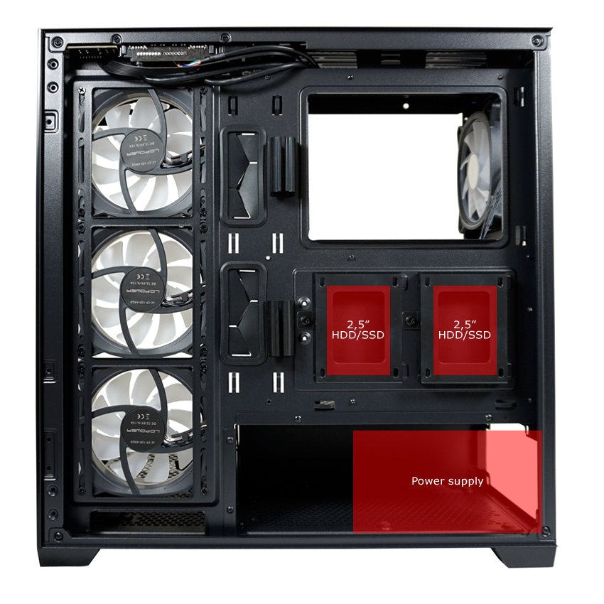 Gehäuse Miditower 715b Negro Usb3.2 Audio O.Netzteil Seamless_x