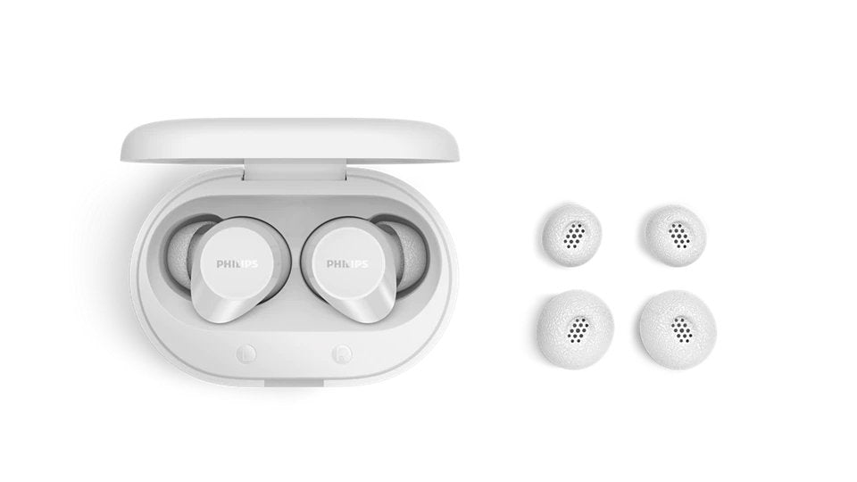 Auriculares Bluetooth Philips Tat1300wt Con Estuche De Carga Autonomía 6h Blancos