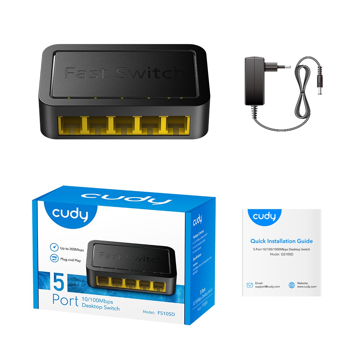 EAN 6971690790035 - Cudy FS105D switch Fast Ethernet (10/100) Negro imagen 4