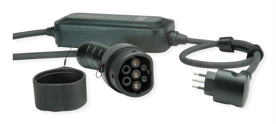 Roline Tragbares E-Auto Ladegert, Cei23-50 (It, Typ-L) & Typ2 Stecker, 1-Phasig, Mode 2, 16 A, 3,6 Kw, 7,5 M