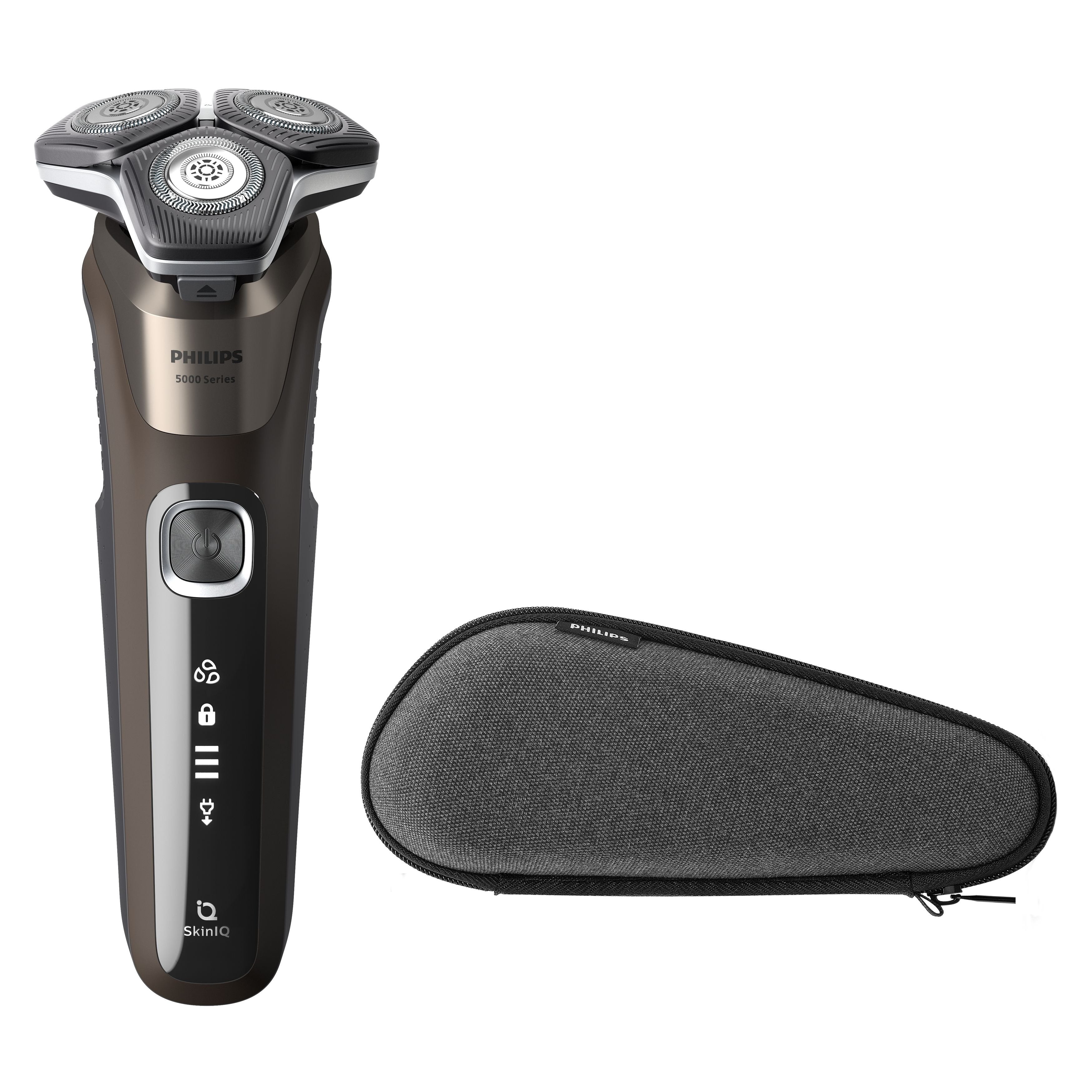 EAN 8720689008457 - Philips SHAVER Series 5000 S5886/30 afeitadora Máquina de afeitar de rotación Recortadora Negro, Marrón imagen 1