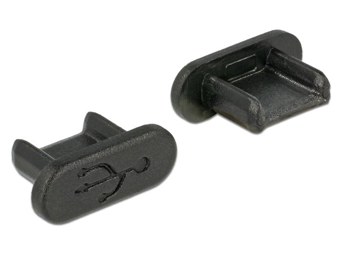 Delock Protección Contra El Polvo Para Usb 2.0 Micro-B Hembra Ohne Griff 10 Piezas Negro