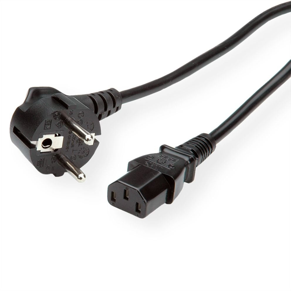 Roline Verde Netzcable, Gerade Iec-Buchse, Schwarz, 3 M