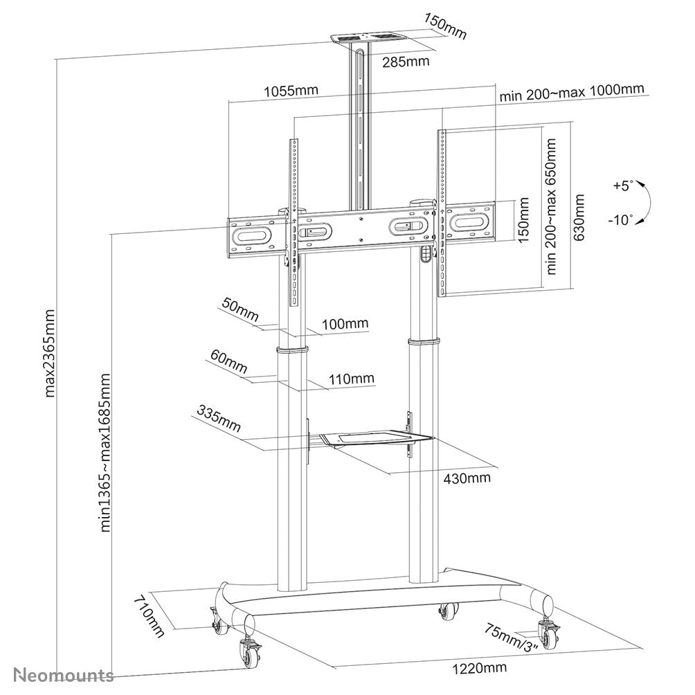 EAN 8717371447052 - Neomounts PLASMA-M1950E soporte para pantalla de señalización 2,54 m (100") Negro imagen 16