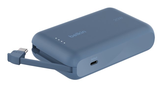 Powerbank Belkin Bpb021hqbl Boost Charge 10,000 Mah Con Cable Integrado Charge Usb-C 20w Azul