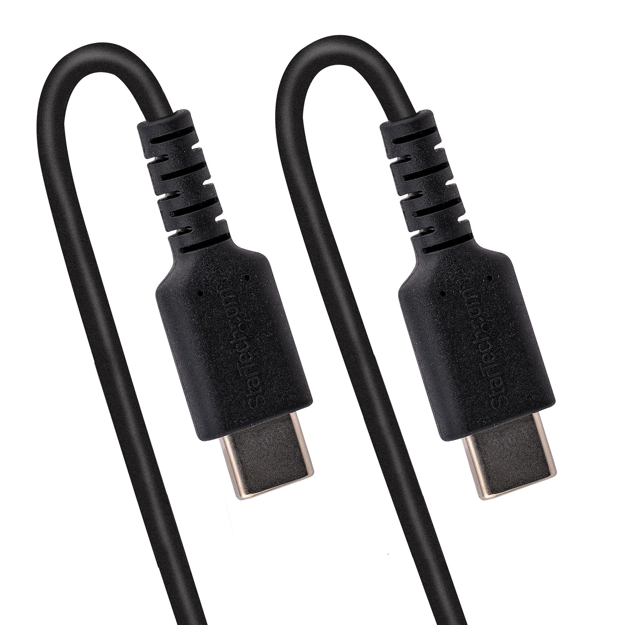 Usb C Charging Cable - 50cm Cabl (20in) Coiled Cable Black