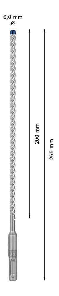 Broca Expert Hammerbohrer Sds-Plus-7x, Ø 6mm Arbeitslänge 200mm