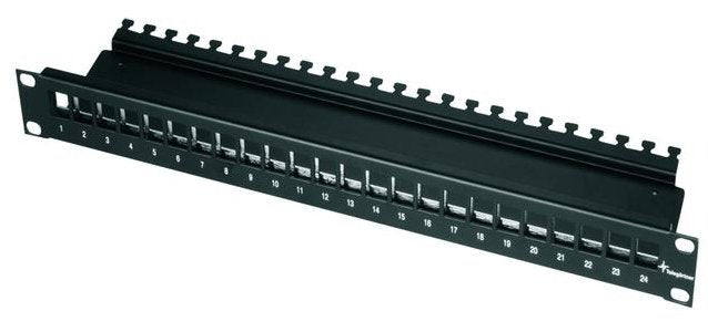 Telegärtner Amj-S 19 '' Panel De Conexión 24 Puertos Sin Equipar, Negro