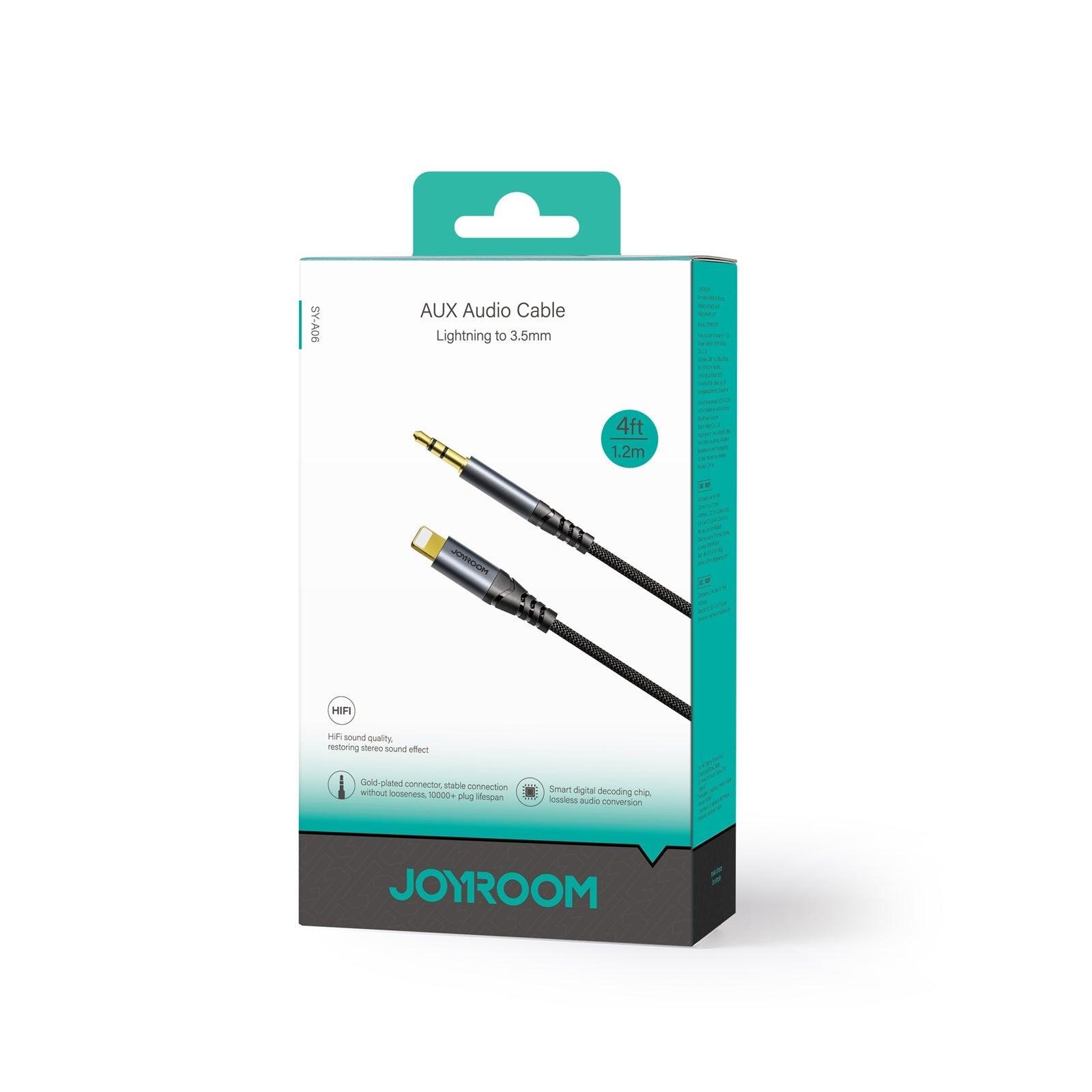 EAN 6956116773762 - JOYROOM SY-A06 cable de audio 1,2 m 3,5mm Lightning Negro imagen 2