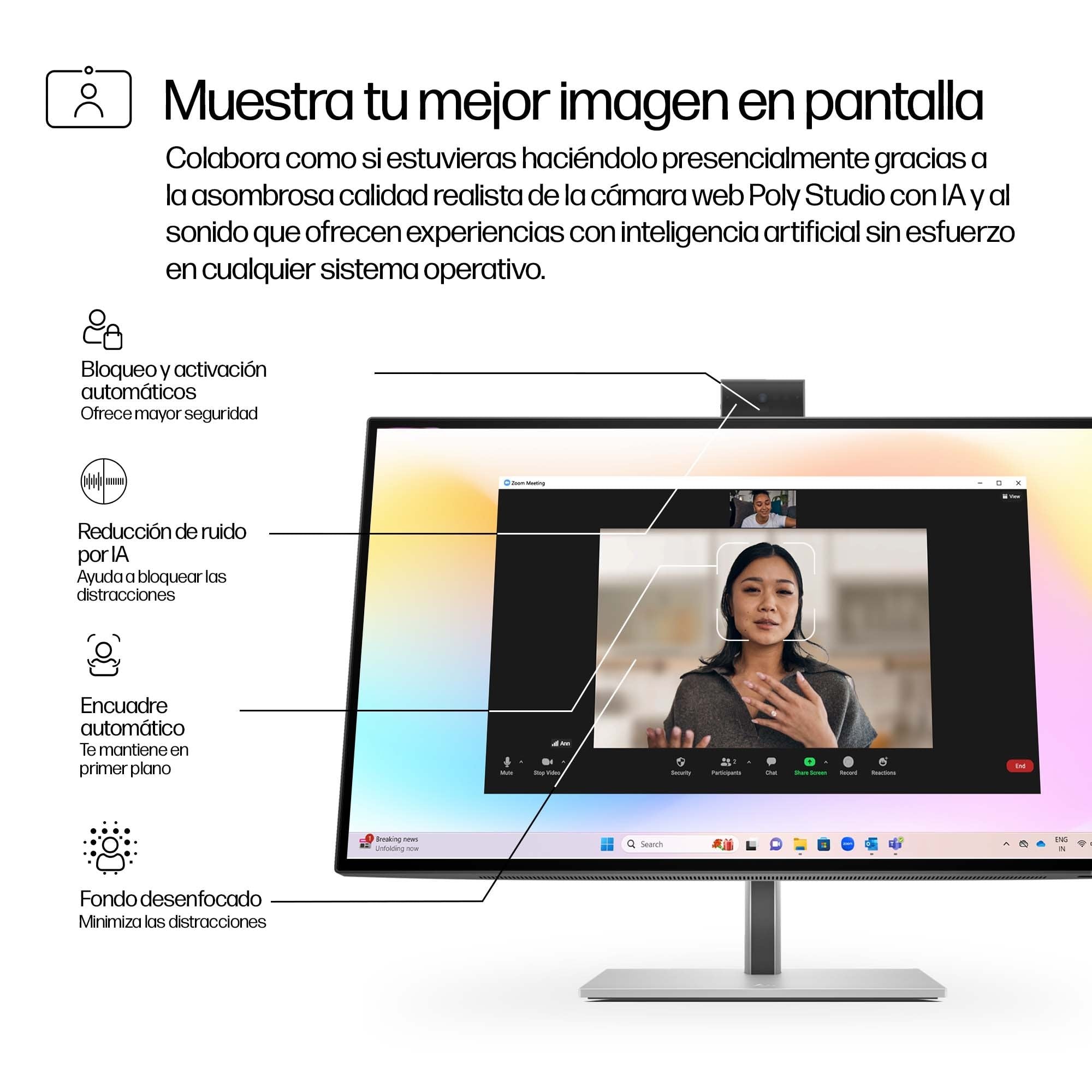 EAN 5715063748916 - HP شاشة الاجتماعات Series 7 Pro مقاس 27 بوصة - 727pm pantalla para PC 68,6 cm (27") 3840 x 2160 Pixeles 4 imagen 11