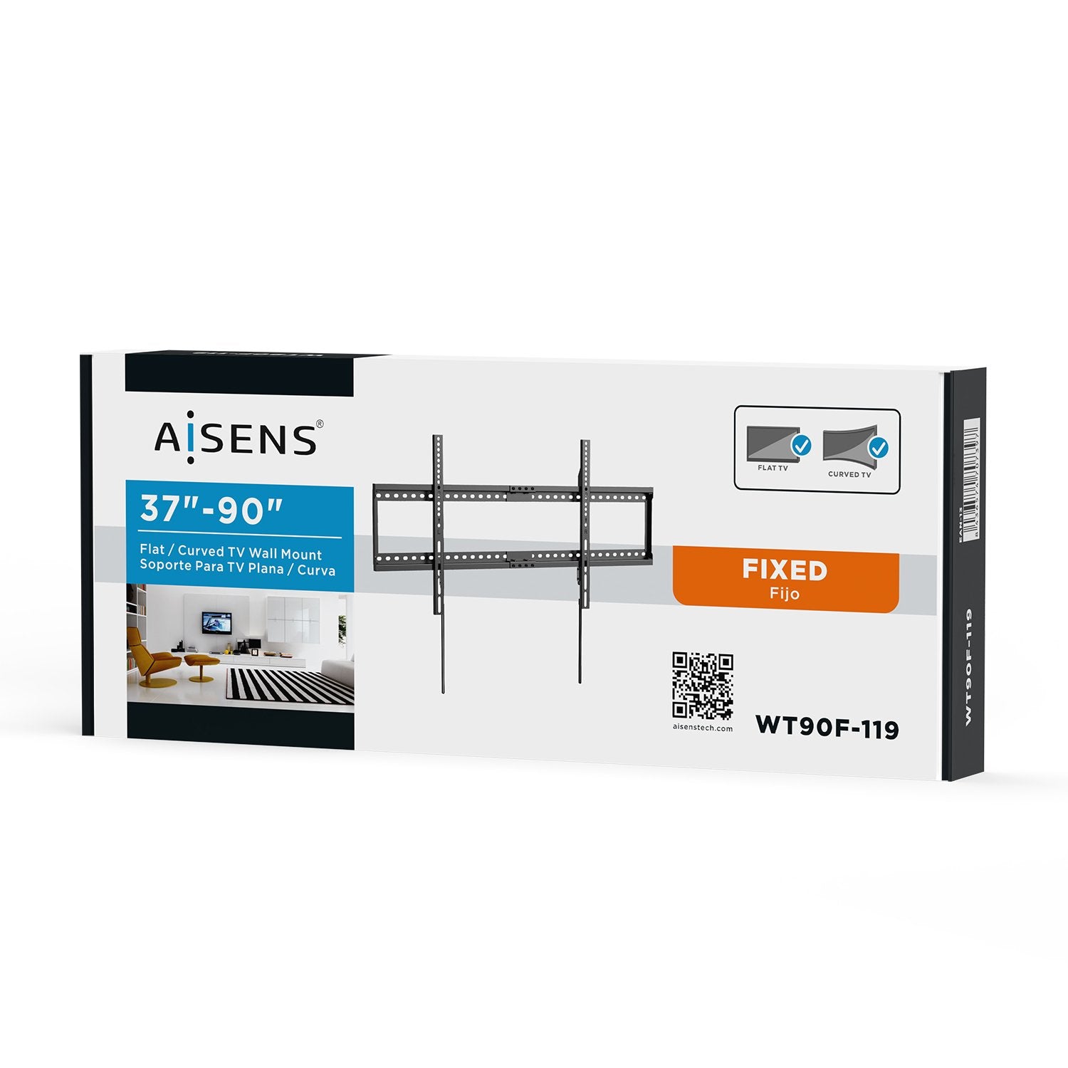 Aisens Soporte Eco Ultra Delgado Para Monitor/Tv - Hasta 75kg - De 37 A 90 Pulgadas - Negro
