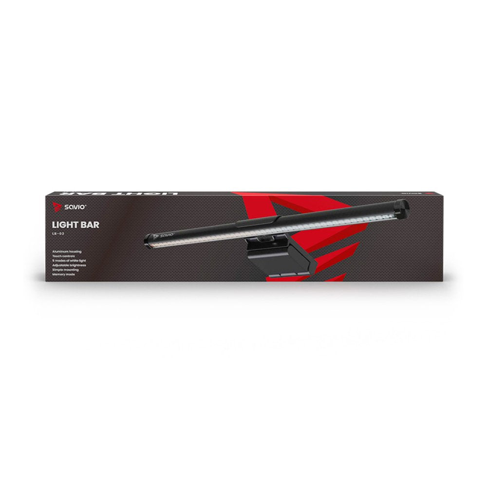 Savio Lb-02 Barra De Luces Led, Lámpara De Monitor Usb, 5w, Negro