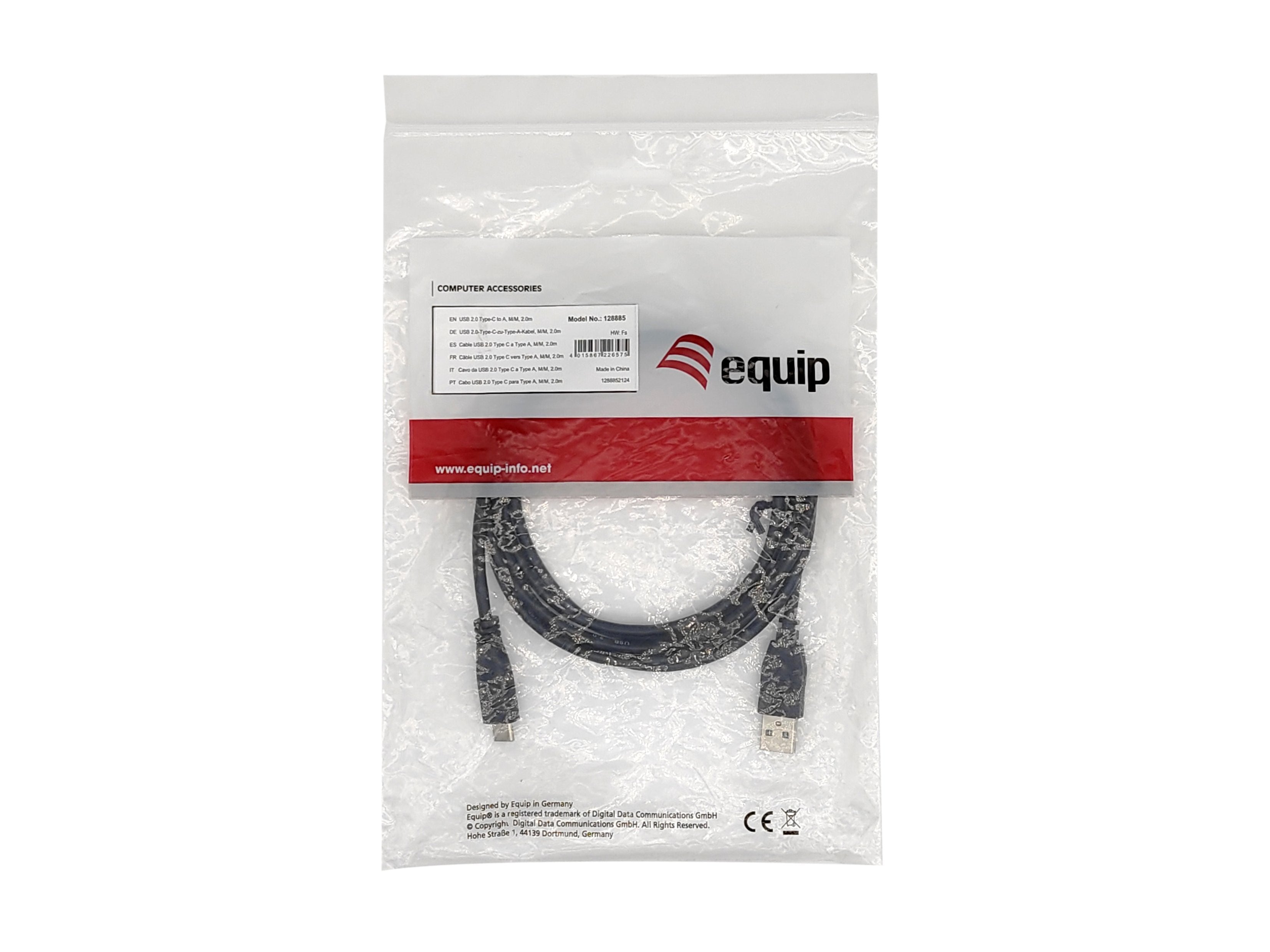 Equip Cable Usb-C2.0->A 3a M M 0.30m Negro