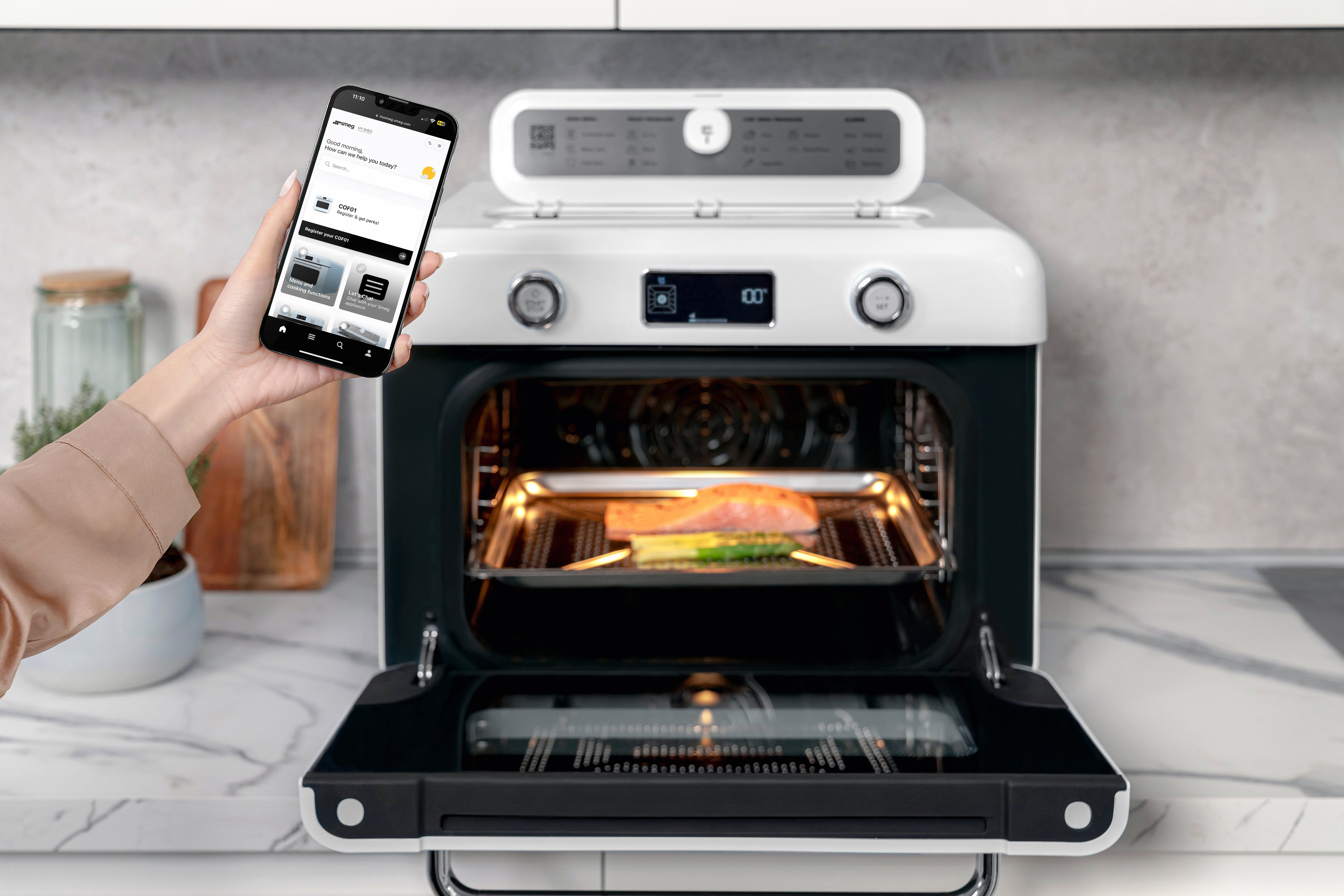 EAN 8017709333843 - Smeg COF01WHEU horno de vapor Pequeño Blanco Botones, Giratorio imagen 19