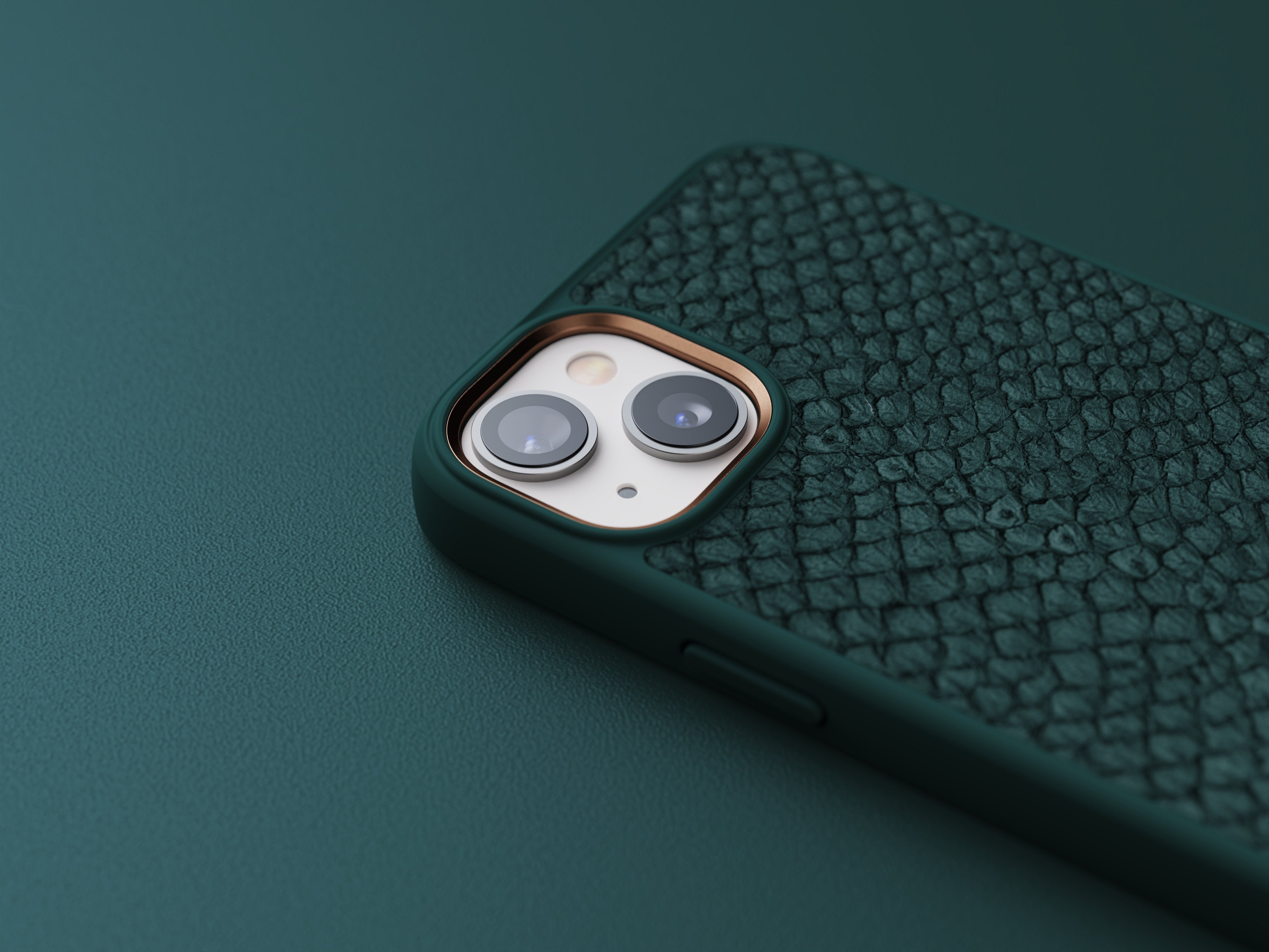Funda Magsafe Iphone 12/13/14 Plus Piel De Salmon Verde Oscuro Njord