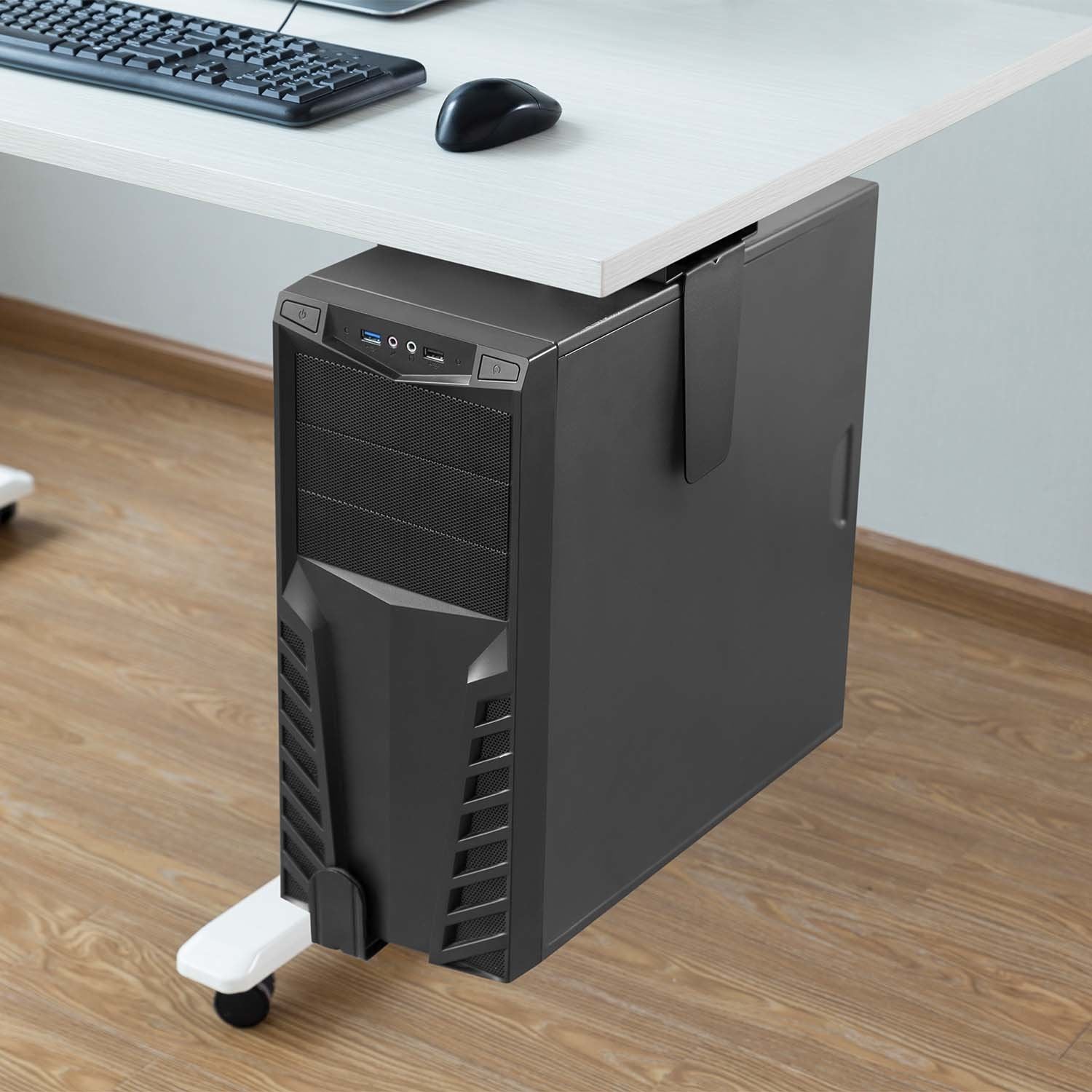 Aisens Soporte Giratorio Antirrobo Y Altura Personalizable Para Cpu Para Montaje Por Debajo De Escritorio O A La Pared