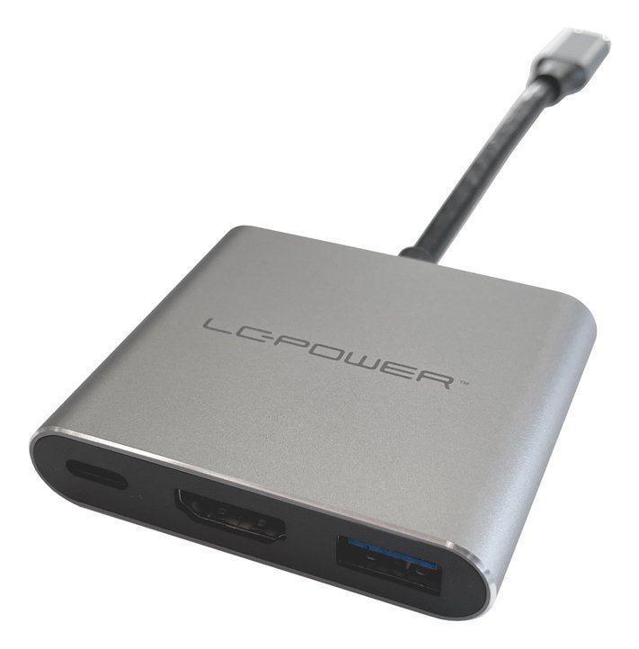 Lc-Power Lc-Hub-C-Multi-4-V2 Hub De Interfaz Usb Tipo C 5000 Mbit/S Plata, Negro