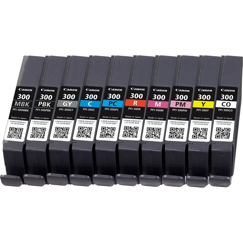 Canon Pfi-300 Cartucho De Tinta 10 Pieza(S) Original Negro, Azul, Cian, Gris, Magenta, Foto Negro, Foto Magenta, Rojo, Amarillo