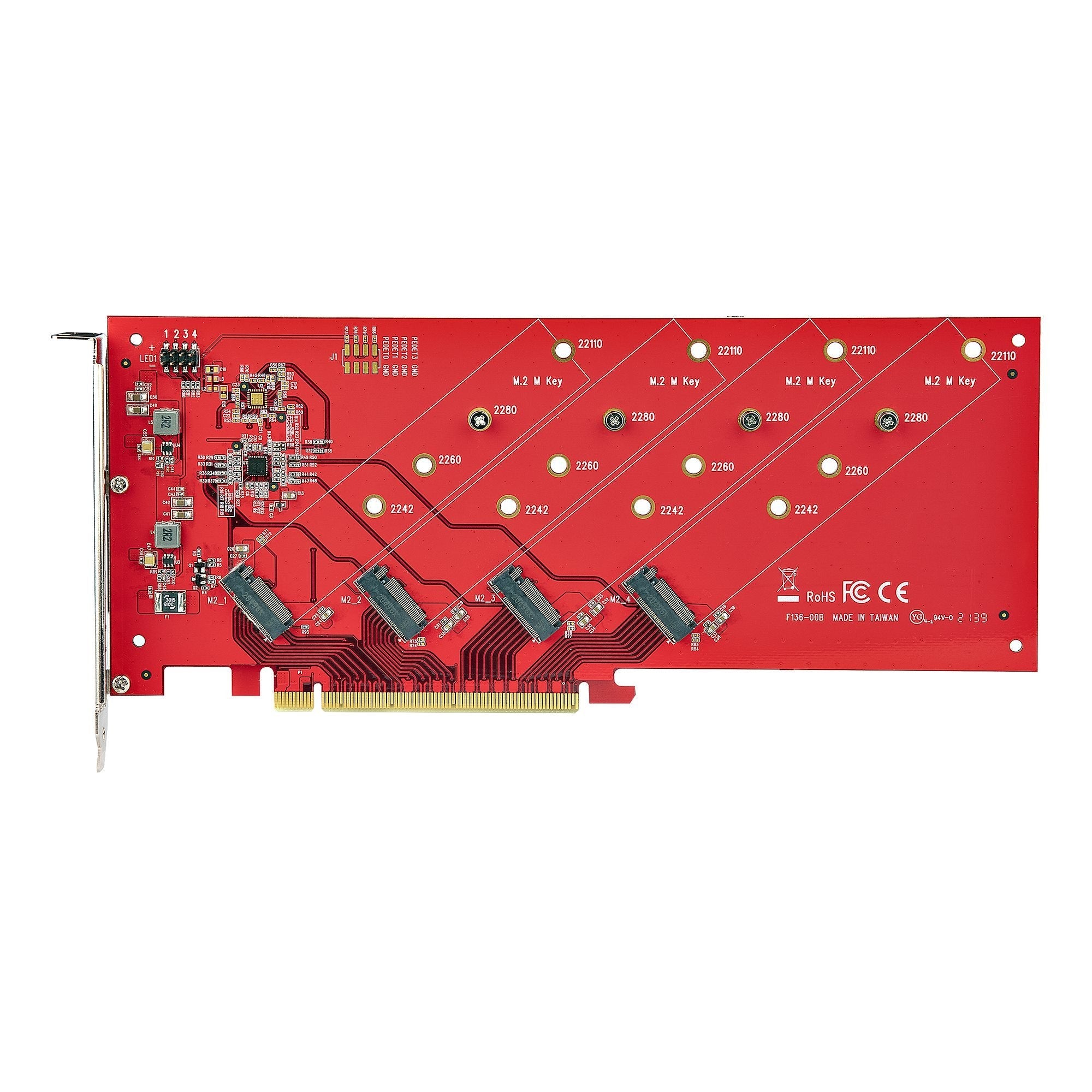 Startech.Com Quad-M2-Pcie-Card-B Tarjeta Y Adaptador De Interfaz Interno M.2