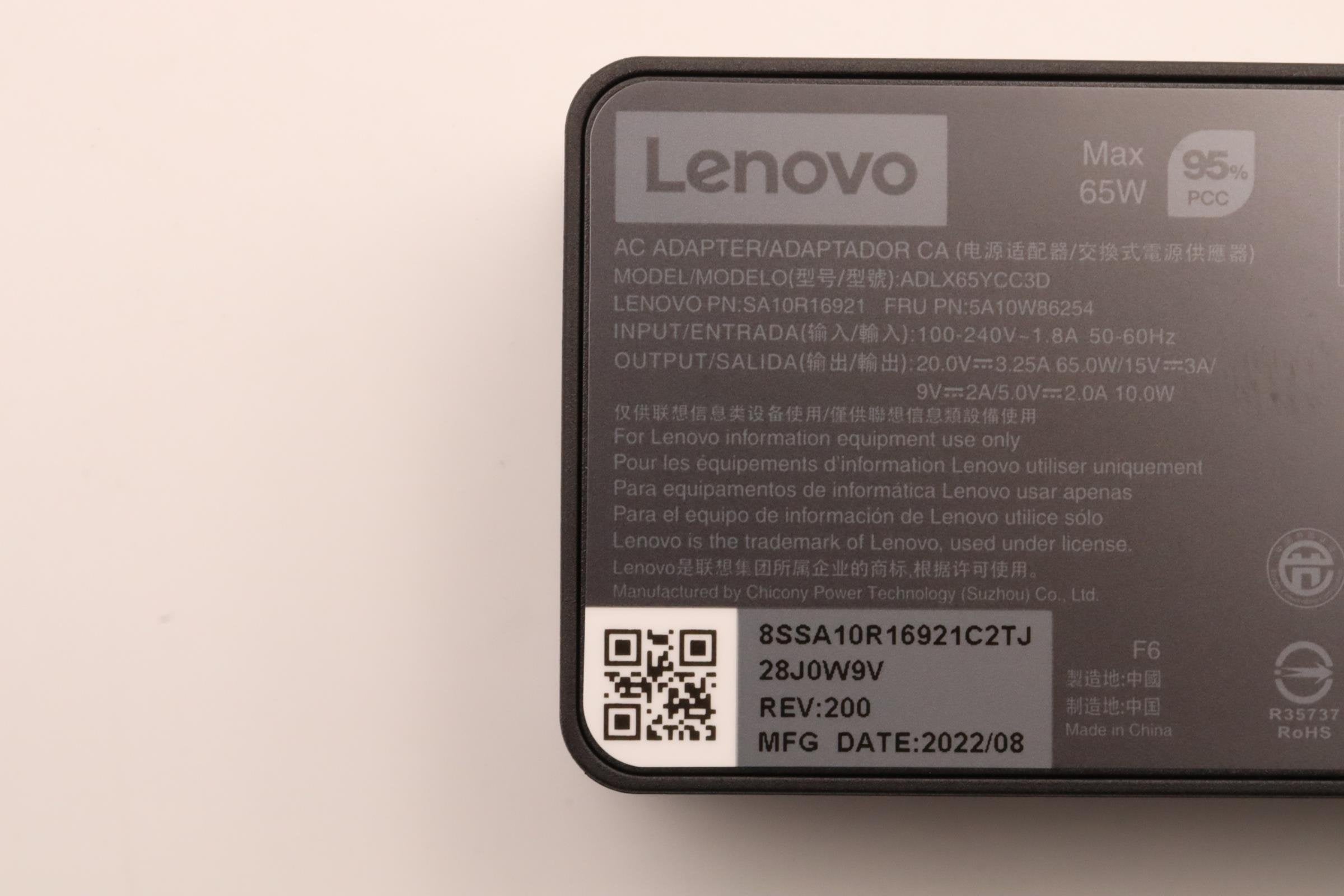 EAN 5704174636700 - Lenovo 5A10W86254 adaptador e inversor de corriente Interior 65 W Negro imagen 8