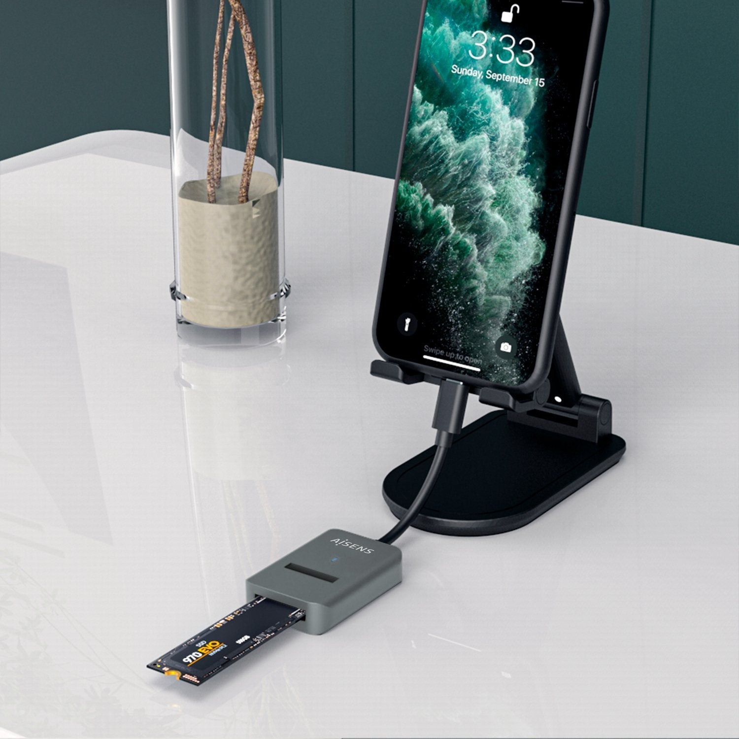 Aisens Usb-C Dock M.2 (Ngff) Asuc-M2d012-Gr Sata/Nvme A Usb3.1 Gen2 - Gris