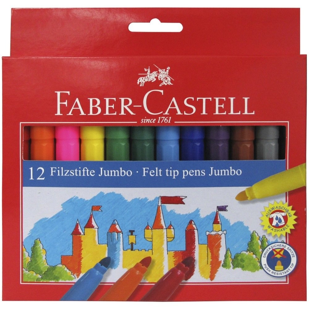 Faber Castell Estuche 12 Rotuladores Jumbo Colores Surtidos