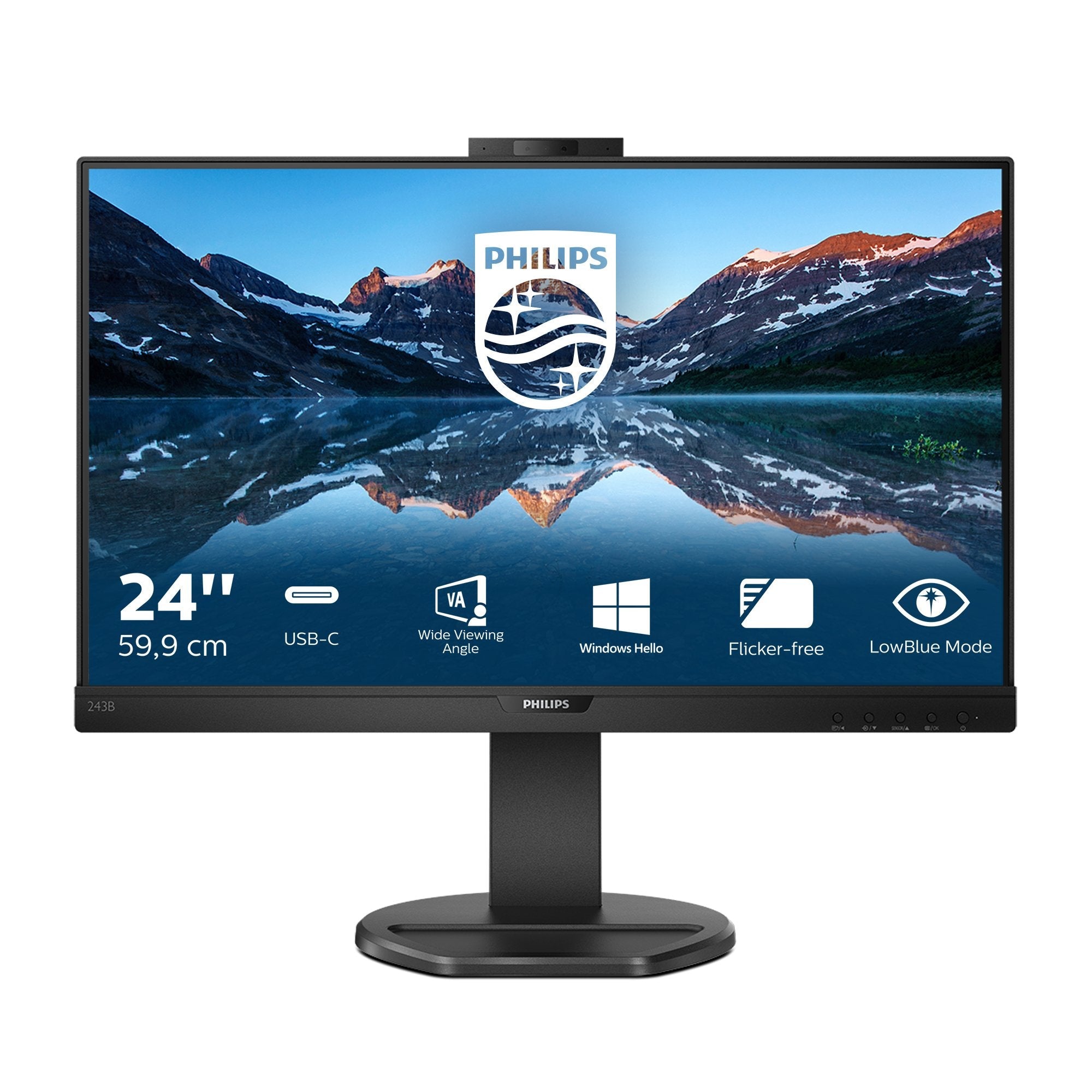 Monitor Profesional Philips 243b9h 23.8' Full Hd Webcam Multimedia Negro