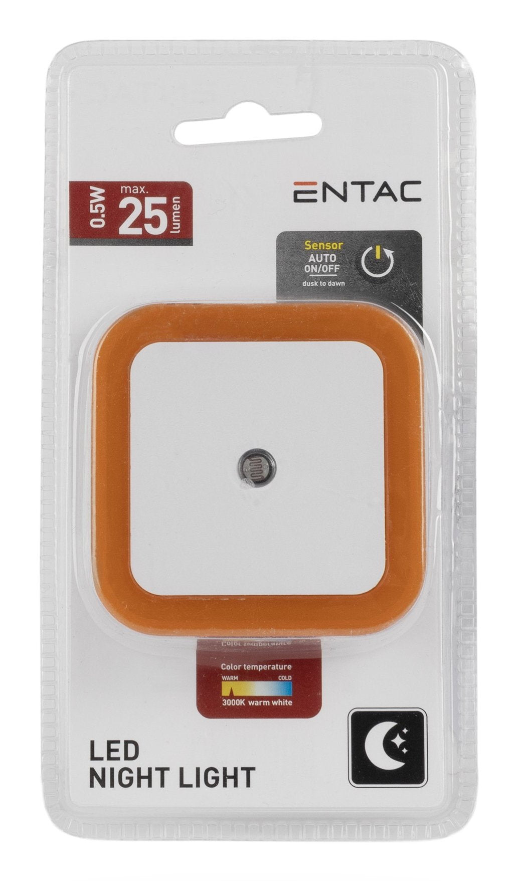 Entac Nachtlicht 0.5w Quadrat. Ww Naranja Dämmerungssensor
