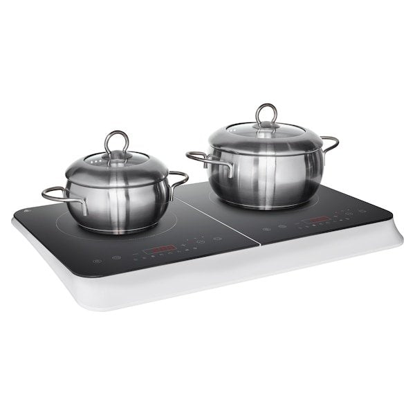 Medion Placa De Inducción Doble, 3500 Vatios10 Ajustes De Temperatura, Pantalla Led, Md18493, Negro