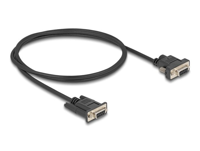 Delock 87837 Cable Serie Rs-232 D-Sub9 Hembra To D-Sub9 Hembra Conexión De Alimentación En El Pin 9 1 M