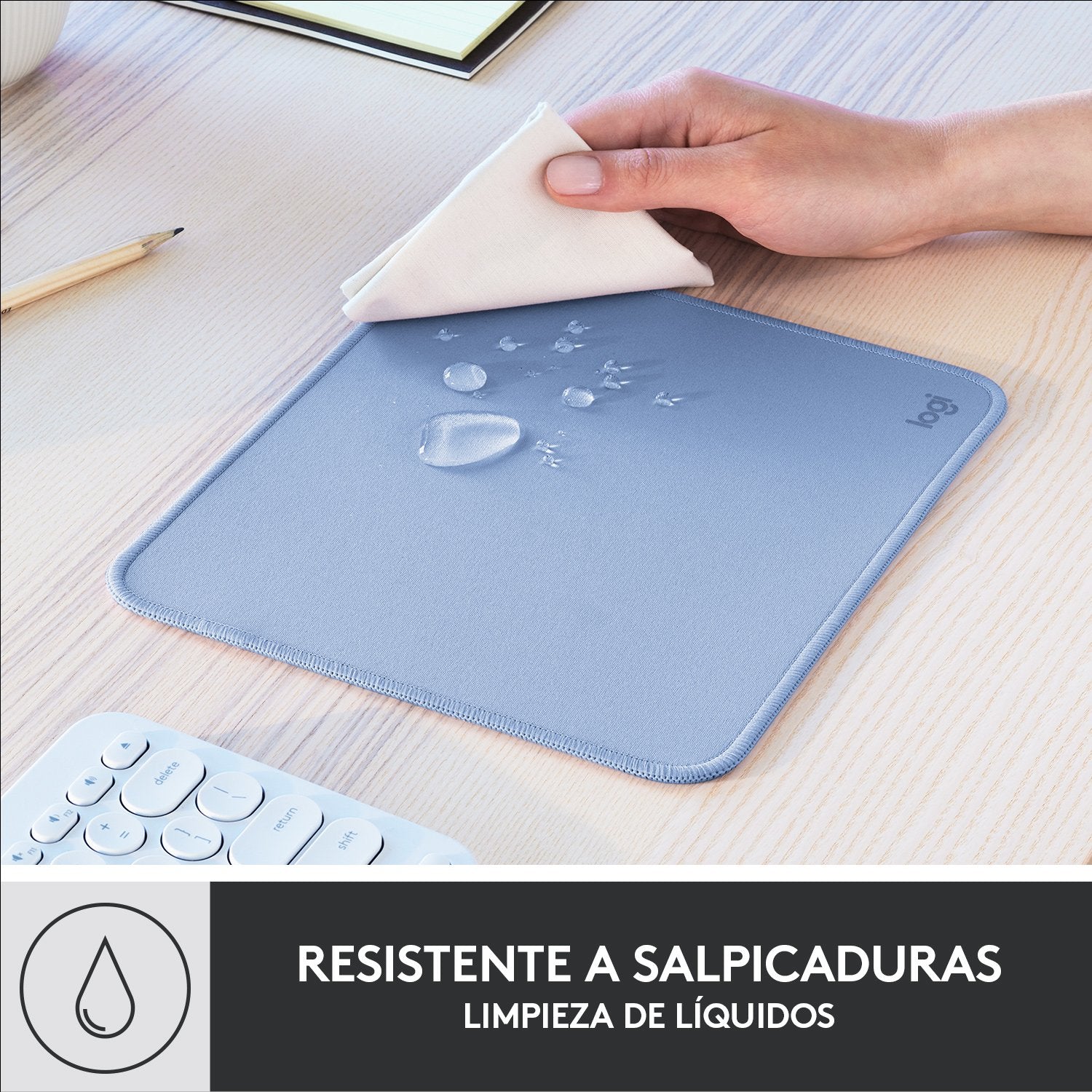 Alfombrilla Logitech Mouse Pad Azul Gris 956-000051