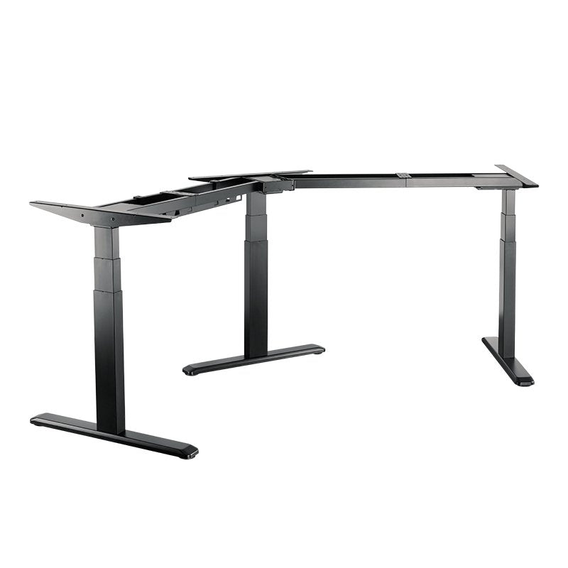 Sit-Stand Desk Frame, Triple Motor, 120° Angled, Negro