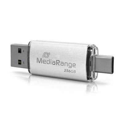 EAN 4260664879770 - MediaRange MR939-1 unidad flash USB 256 GB USB Type-A / USB Type-C 3.2 Gen 1 (3.1 Gen 1) Plata imagen 3