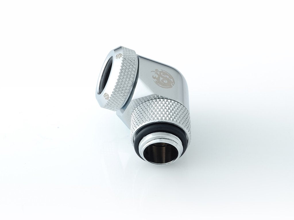 Bitspower Multi-Link Adapter Conexión 90 Grad G1 4 Pulgadas Ag A 12mm Ad Hardtube - Giratorio, Plateado