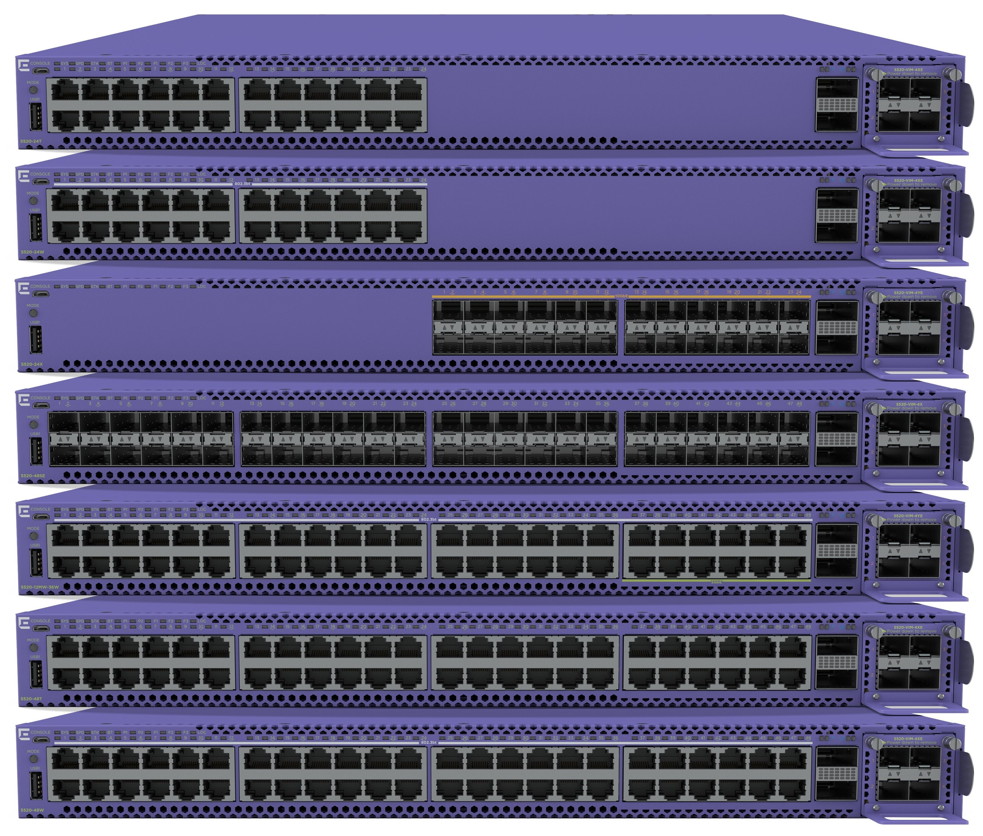 EAN 644728046980 - Extreme networks 5520 Gestionado L2/L3 Gigabit Ethernet (10/100/1000) 1U Púrpura imagen 2
