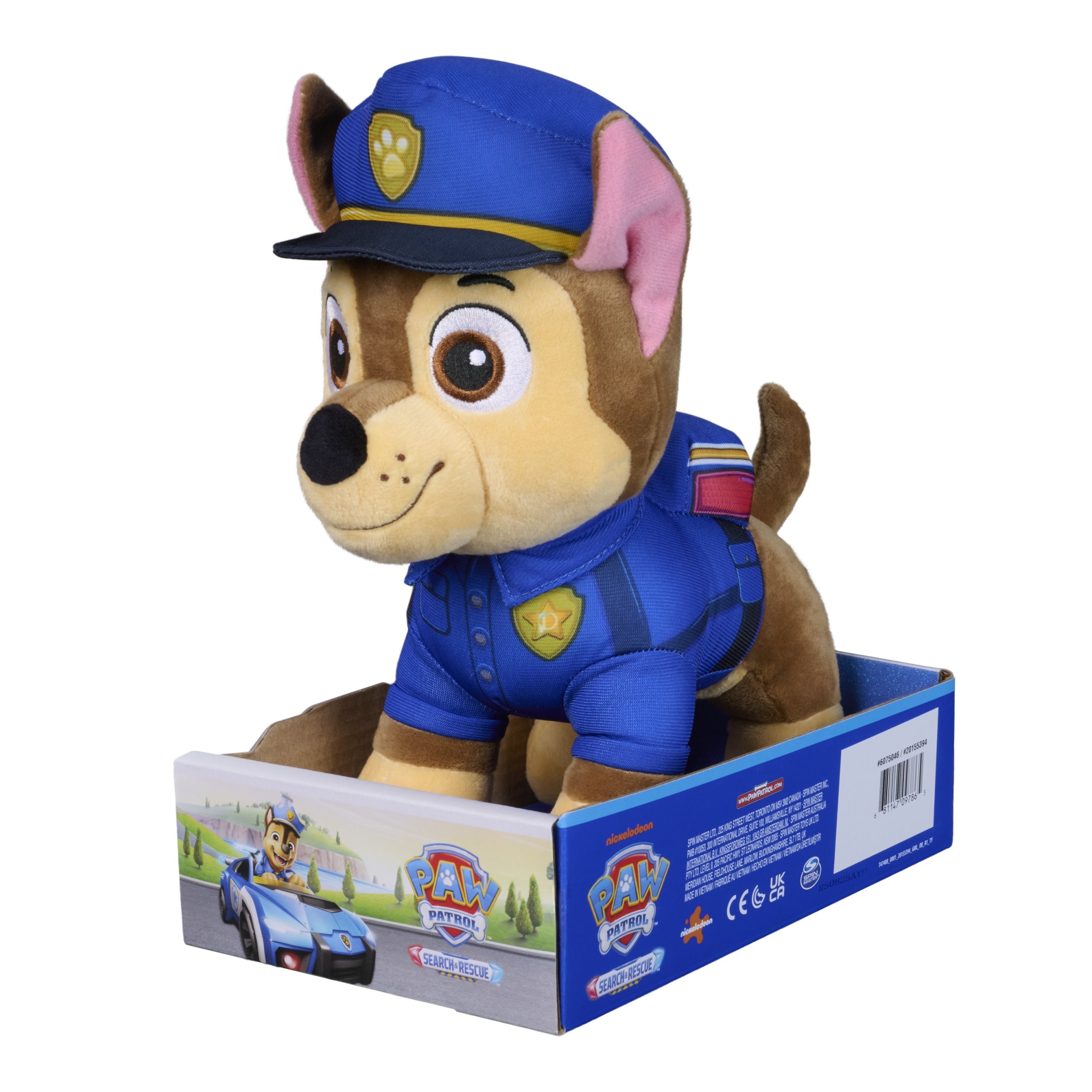 Spin Master Paw Patrol - Búsqueda Y Rescate: Peluche Chase Con Uniforme De Búsqueda Y Rescate, Peluche 23 Cm 6075046