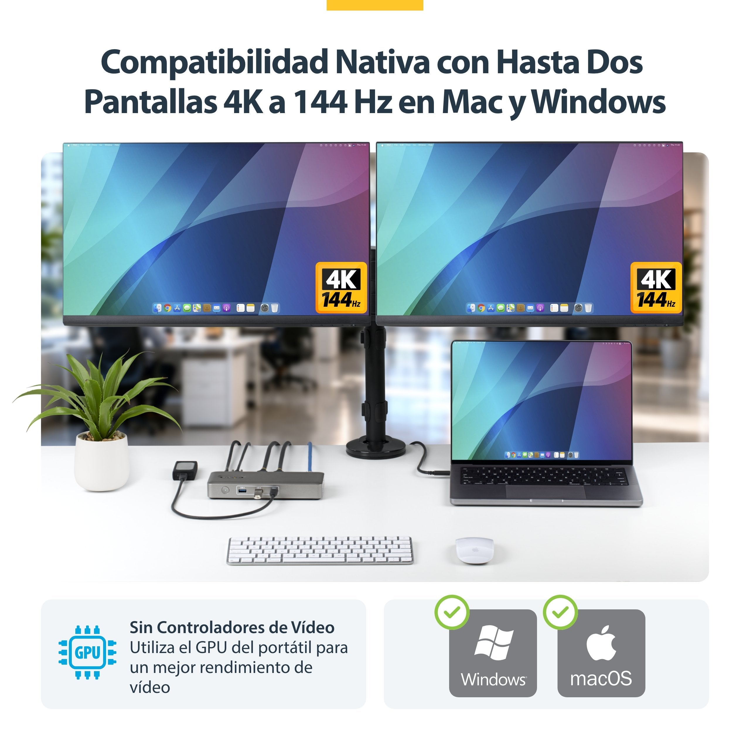 EAN 0065030921930 - StarTech.com 208UE-USB4-DOCK base para portátil y replicador de puertos Alámbrico Gris imagen 7