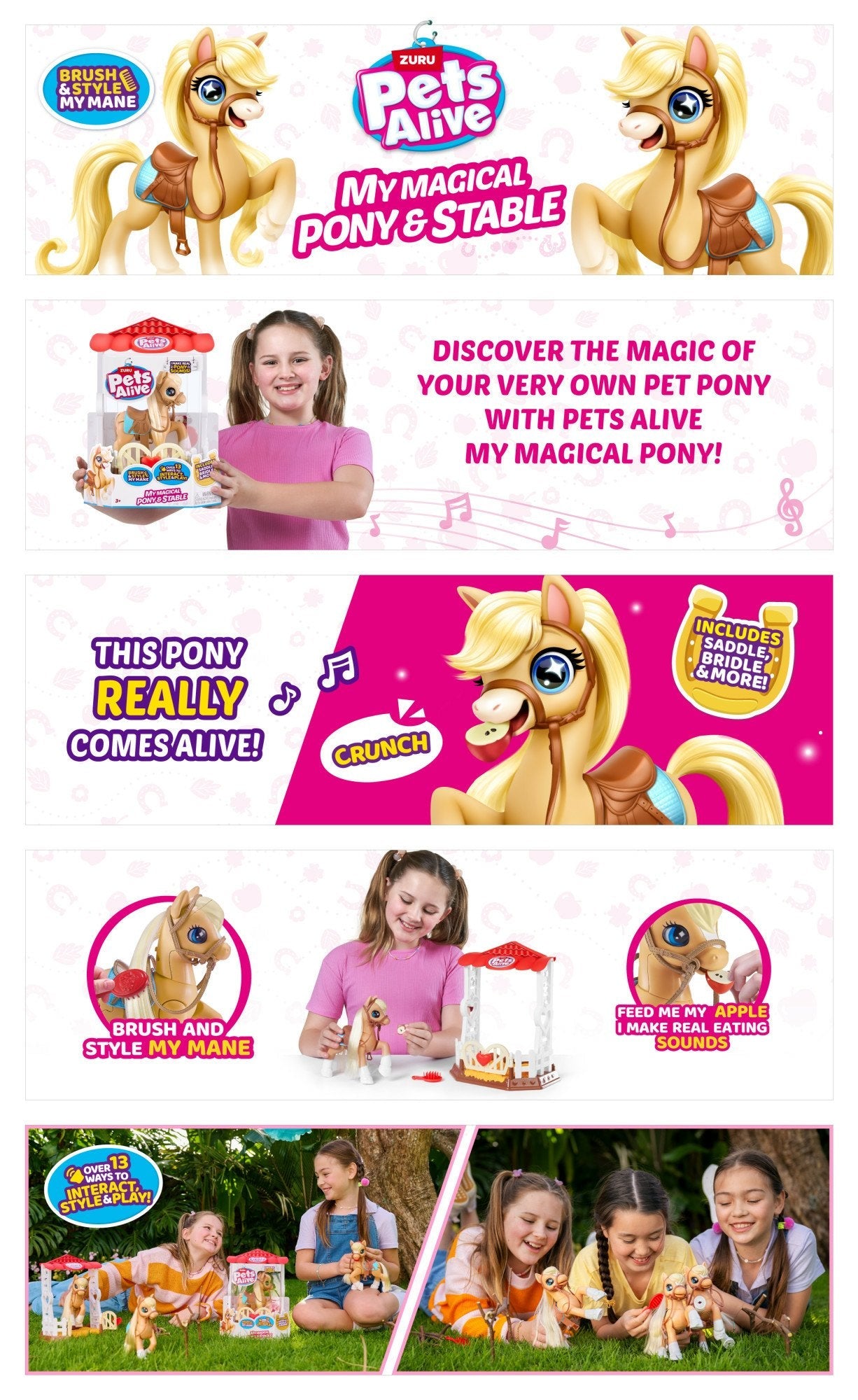 Zuru Pets Alive - My Magical Pony Con Una Figura De Juego Estable 4894680029675.0