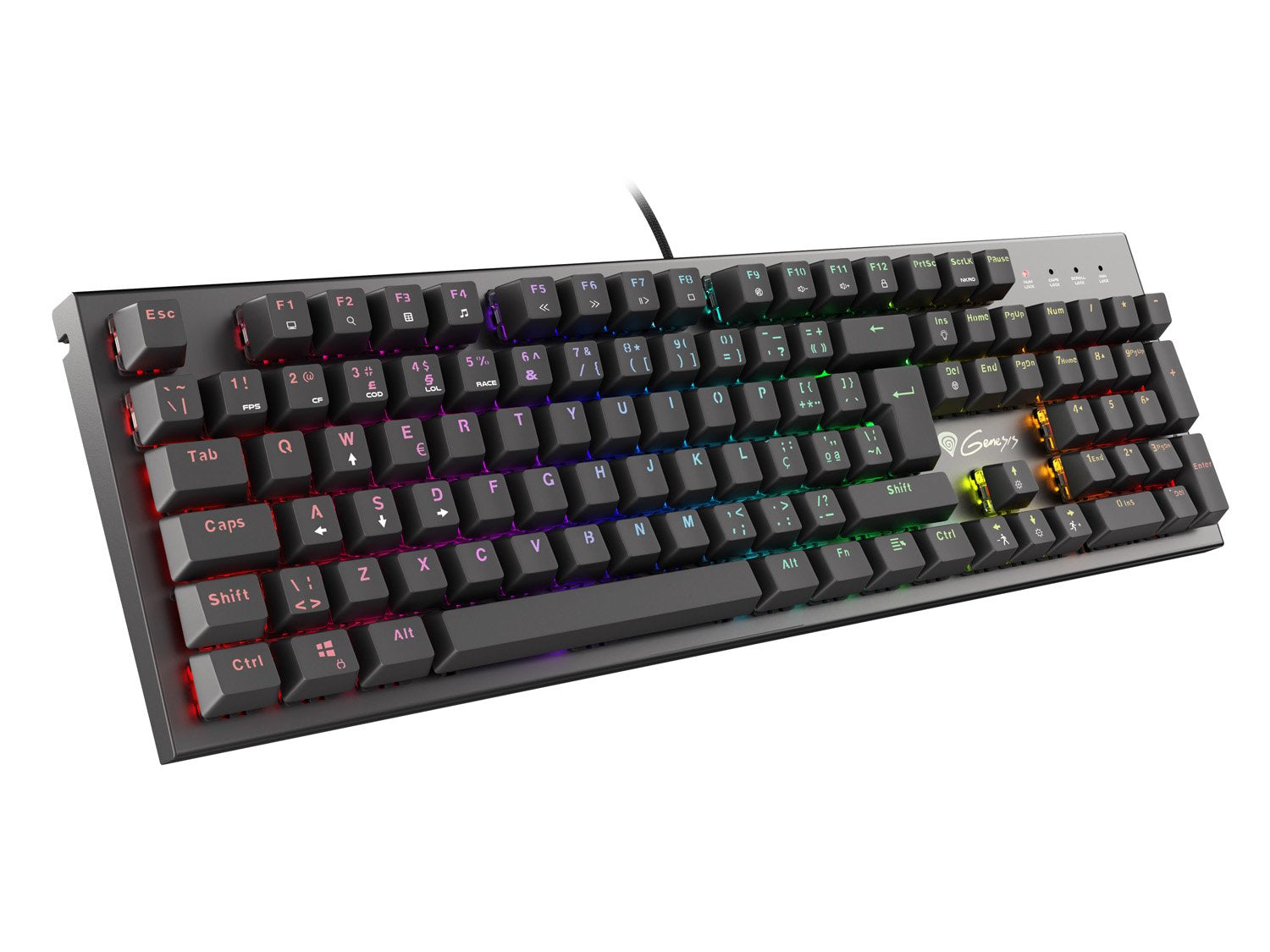 Teclado Portugues Gaming Genesis Thor 300 Rgb Mecanico Red Switch