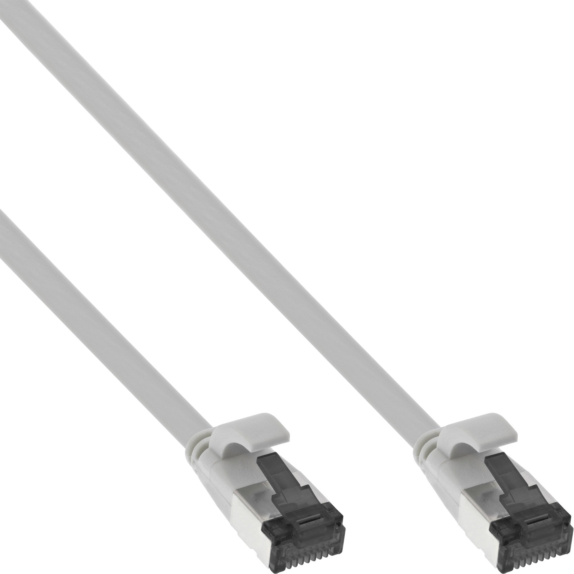 Cable De Red Plano Inline, U/Ftp, Cat.8.1, Tpe Libre De Halógenos, Gris, 0,25m