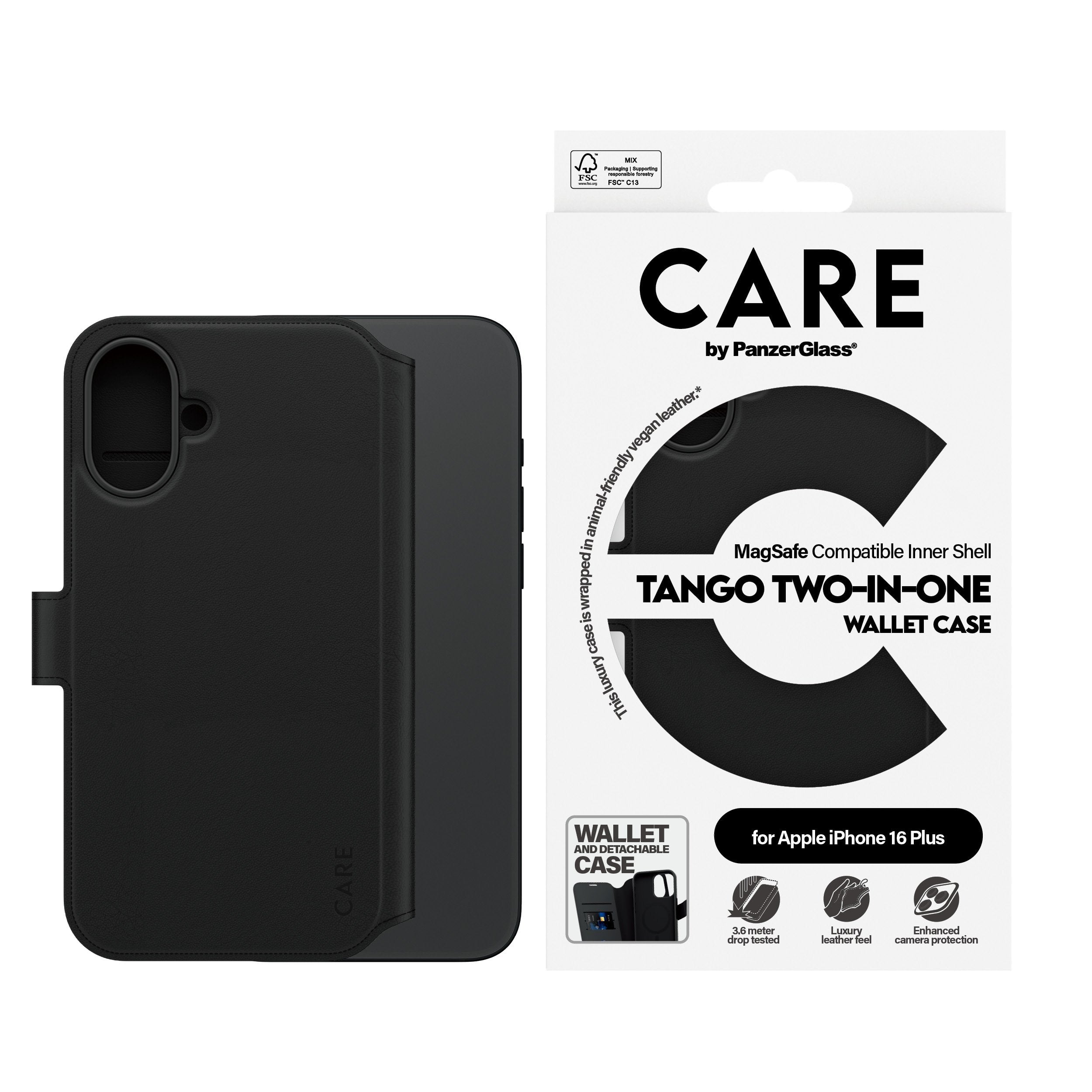 EAN 5715685003936 - PanzerGlass CARE™ by ® Tango 2-in-1 Wallet Case w. MagSafe iPhone 16 Plus funda para teléfono móvil Negro imagen 2