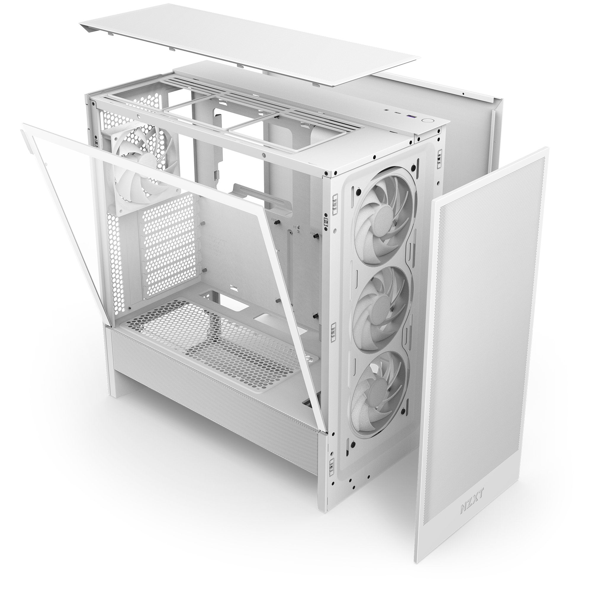 Caja Pc Nzxt H5 Flow Rgb 2024  Vidrio Templado Cc-H52fw-R1 Blanca