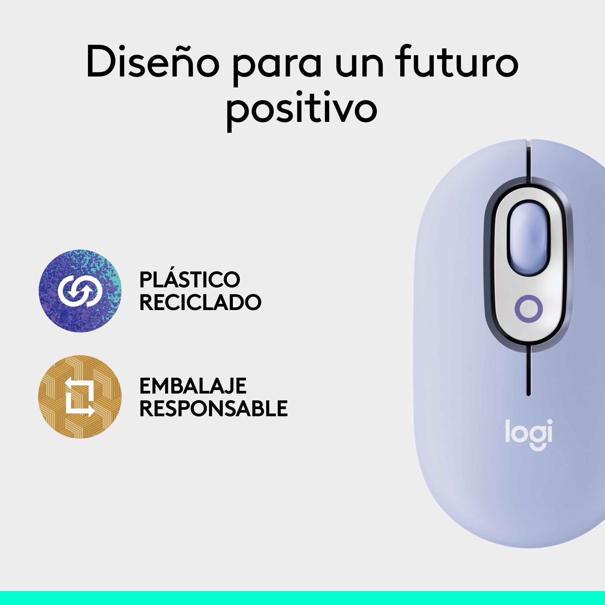 Logitech Pop Mouse, Ratón Inalámbrico Bluetooth Lila