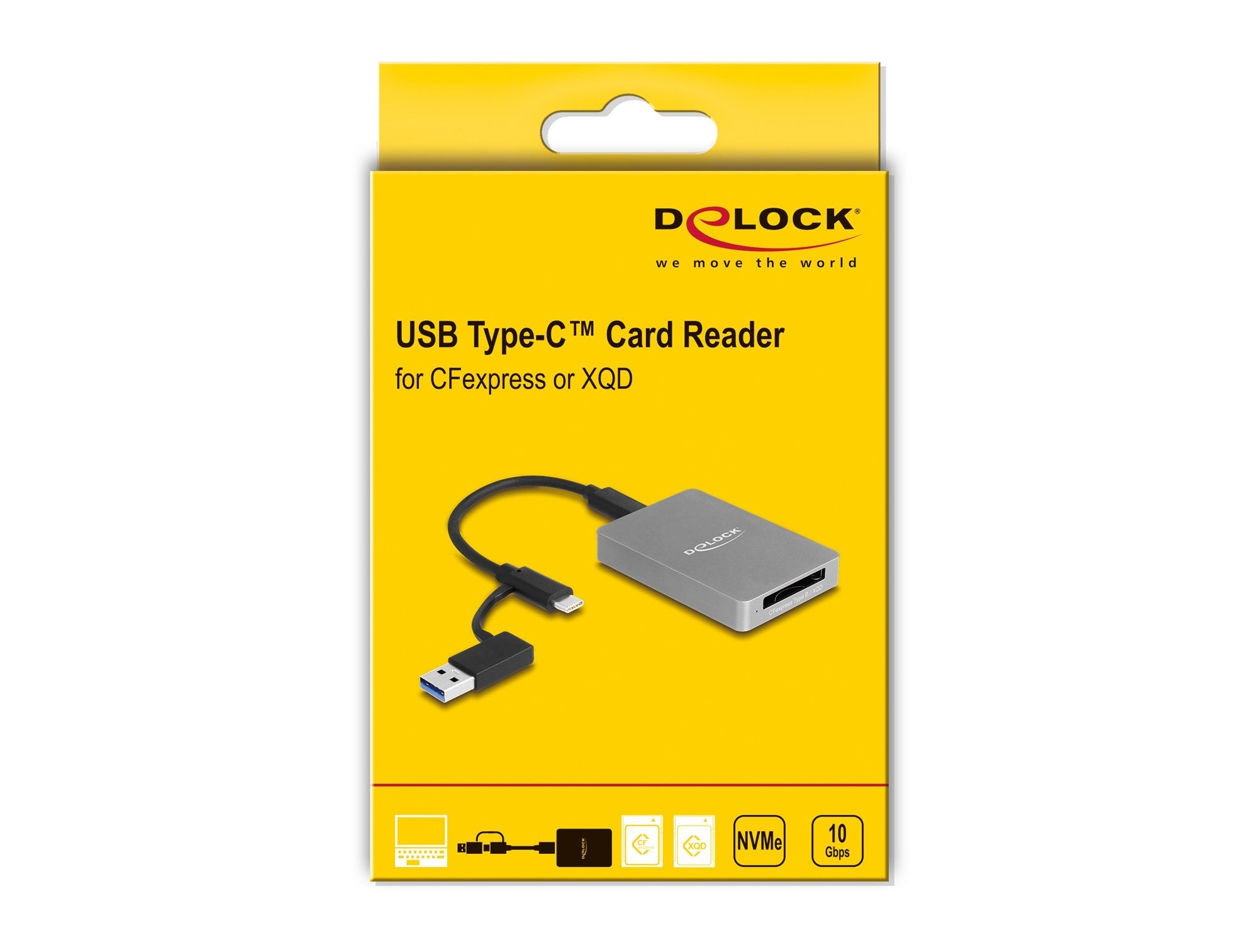 Delock 91008 Lector De Tarjetas Usb Type-C En Carcasa De Aluminio Para Tarjetas De Memoria Cfexpress O Xqd