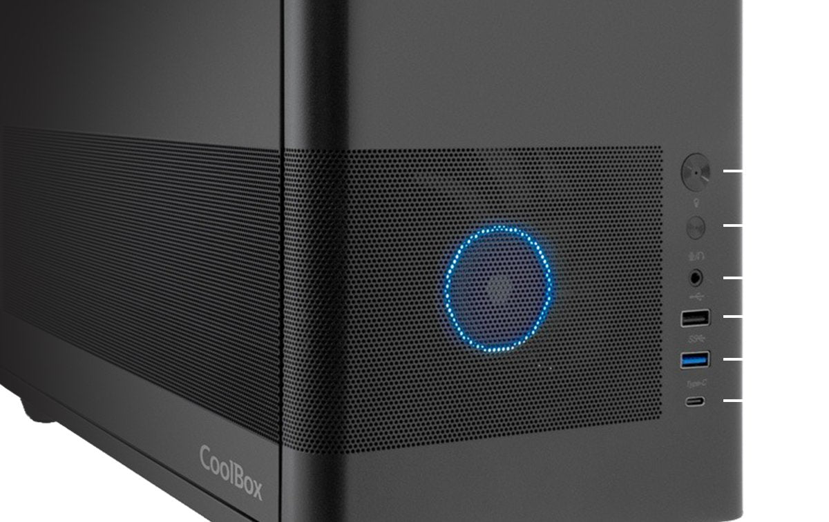 Coolbox Caja Matx Mp2 Negra Usb-C 3.2 Gen1 Ventilador 120 Pwm Full Metal S/Fte