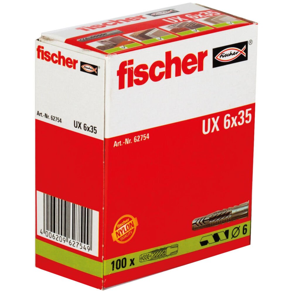 Fischer Ux 6x35, Pasador Gris Claro