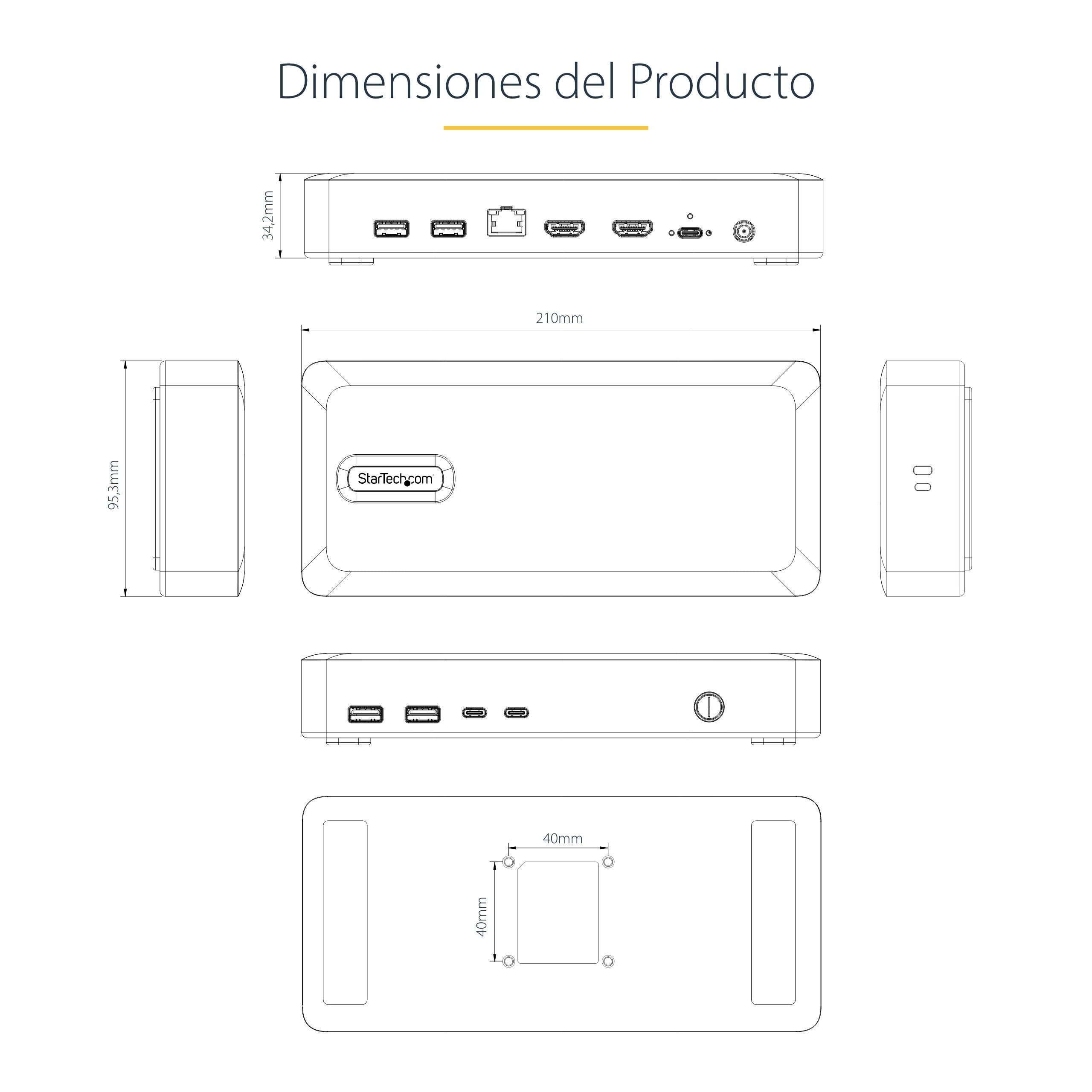 Startech.Com Usb4 Docking Station, Usb-C 40gbps, Dual Video Hdmi, Up To 2x 4k 60hz 4:4:4 (Rgb) Or 2x 4k 120hz 4:2:2, Mul