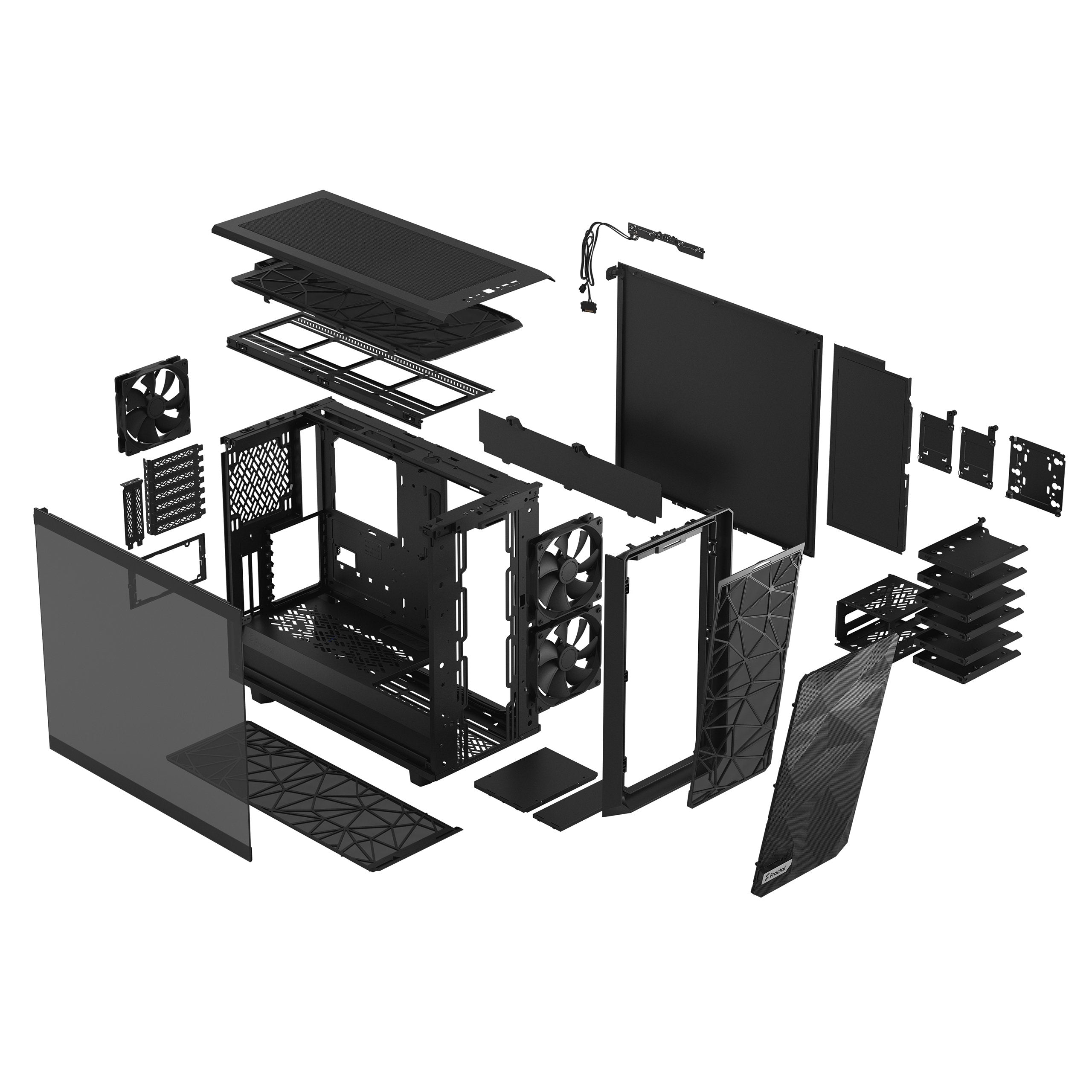 Caja Pc Fractal Design Meshify 2 Cristal Templado Negro Light Tint (Fd-C-Mes2a-03)